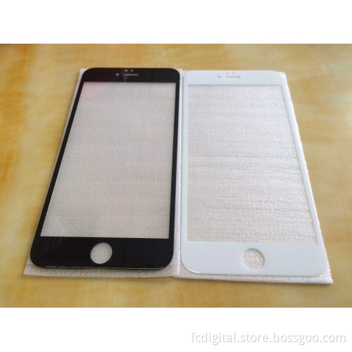 factory price Full Size color Tempered Glass Screen Protector with Silk Printing Color Black/White